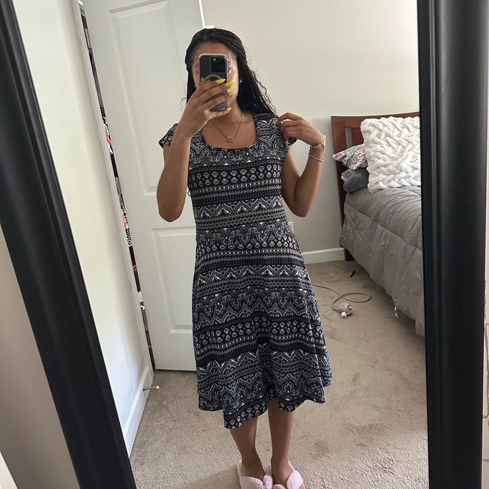 Pinc PLUS SIZE black and white tribal patterned dress